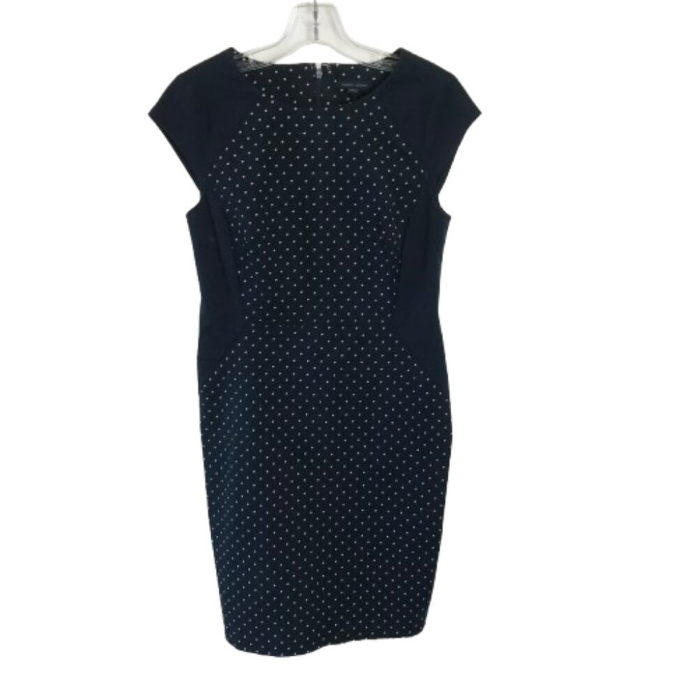 NWT Tommy Hilfiger Womens Size 4 Navy White Polka Dot Sheath Mini Dress  NEW